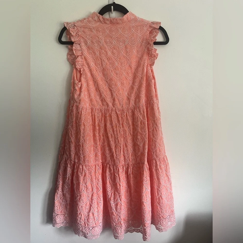 NEW Lilly Pulitzer Briela Eyelet Swing Cottagecore Dress Coral Pink Small - Picture 7 of 11
